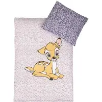 Borg Design Baby sengetøj 70x100 cm - Bambi liggende - 2 i 1 design- 100% Bomuld