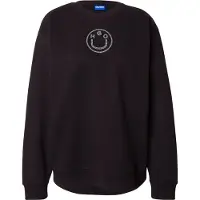 HUGO Sweatshirt i bomuld med Happy -logo i rhinsten