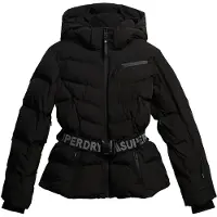 Superdry Superdrytil kvinder. WS110178A Luxe skijakke med bælte, sort (S), Casual, Sport, Polyester, Sne