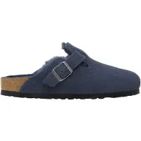 Birkenstock - Hjemmesko - Boston Shearling Leather/Suede Regular New Navy til UnisexUld - Størrelse 43 - Flåde