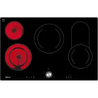 NEFF T18PT16X0 - Keramisk kogeplade - 4 plader - Niche - bredde: 78 cm - dybde: 50 cm - rammeløs - sort
