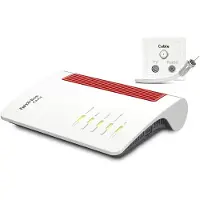 FRITZ! Box 6670 Cable Edition International, Wi-Fi 7 (802.11be), Dual-band (2,4 GHz / 5 GHz), Ethernet LAN, Rød, Hvid, Bordplade router