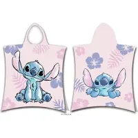 Lilo & Stitch IN LOVE BØRNEHÅNDKLÆDE MED HÆTTE PONCHO Bade- og poolbetræk