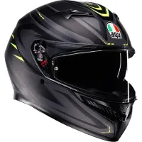 AGV K3 2.6 Syth Integralhjelm Mat/Sort/antracit/Gul S