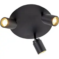 QAZQA Smart badeværelsesspot sort IP44 inkl. 3 WiFi GU10 - Ducha