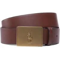 Ralph Lauren Polo Ralph Laurentil mænd. 405691693002 Læderbælte med brunt spænde af hesteplade (42 cm), Casual
