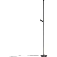 QAZQA Design gulvlampe sort med læselampe inkl. LED med touch-dæmper - Throttle