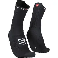 Compressport - Trail running tøj - Pro Racing Socks v4.0 Trail Black til Unisex - Størrelse 42-44 - Sort