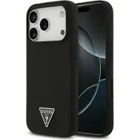 GUESS MagSafe-etui med trekantlogo i silikone til iPhone 17 Pro Max - Sort