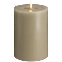 Moods & More LED bloklys i kit grey med smelteeffekt - Ø 9,9 cm x H 15 cm