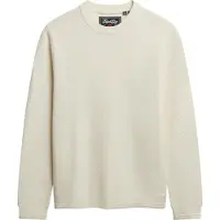 Superdry Superdrytil mænd. M6110681A Pullover Texture beige (XL), Casual, Bomuld