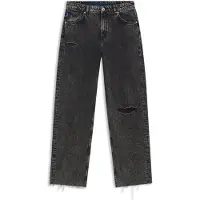 HUGO Relaxed fit jeans i sort denim med slidt effekt