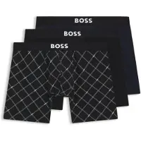 BOSS BOSStil mænd. 50549856 Sæt 3 ensfarvede boxershorts sort (S), Afslappet, Bomuld