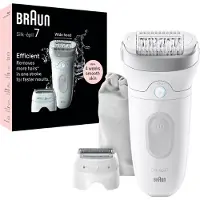 Braun Silk-épil 7 7-041, Grå, Hvid, MicroGrip, Armhule, Bikini, 0,5 mm, Batteri, Tyskland