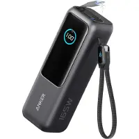 Anker Powerbank 25K 165W med indbygget USB-C-kabel - 25000 mAh