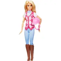 Barbie Malibu Doll & accessoarer från mysterier: The Great Horse Chase inkluderar modedockan borttagbar riddräkt och hjälm