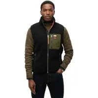 Superdry Superdrytil mænd. M5012160A Fleece-vest Vintage Retro sort (L), Casual, Genanvendt polister, Bæredygtig