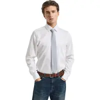 Gant Ganttil mænd. 3230300 Slim Fit hvid satinskjorte (XL), Casual, Party, Bomuld, Klassisk, Lange ærmer