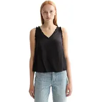 Scotch & Soda Ruffle Ærmeløs V-hals T-shirt