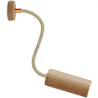 Creative Cables Fermaluce Flex 30-lampe Med Mini-roset I Træ Og Spotlampe Med Tub-e14-skærm