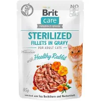 Brit Care Vådfoder Til Steriliserede Voksne Katte Kaninfilet I Pouch 24x85g