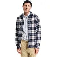 Gant Ganttil mænd. 3250006 Bluse i regular fit med fleecefor, blå (M), Casual, Bomuld