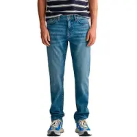 Gant Ganttil mænd. 1000260 Blå slim fit-jeans (44/32), Casual, Bomuld, Denim, Bæredygtig