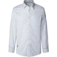 Pepe Jeans Pepe Jeanstil mænd. PM3090837 Skjorte Craig hvid (M), Casual, Bomuld, Lange ærmer