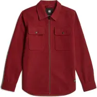 G-Star G-Startil mænd. D25825-D200-5298 GPO Zip overshirt rødbrun (M), Casual, Lange ærmer, Genanvendt polister, Bæredygtig