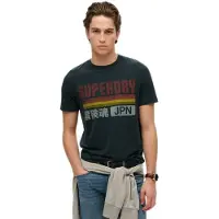 Superdry Superdrytil mænd. M1012211A Japan navy T-shirt (XXL), Casual, Bomuld, Korte ærmer, Blå