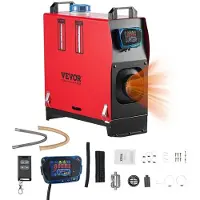 Vevor Diesel Luftvarmer, 12-24V 5-8KW, Hurtigopvarmende Diesel Parkeringsvarmer med Fjernbetjening og Blå LCD-knap, Lav Støj, Forvarmningsfunktion, Til RV, Lastbil, Campingvogn, Varevogn, Båd og Trail