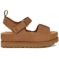 Ugg UGGtil kvinder. 1167356 Goldenstar Hi brune sandaler i læder (38), 3-5 cm, Velcro, Casual