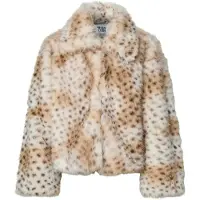 Pieces Overgangsjakke 'PCPLUSH' beige / brun / hvid