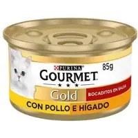 Purina Guld Gourmet-hapsere I Kyllingeleversauce 24x85g Kattefoder