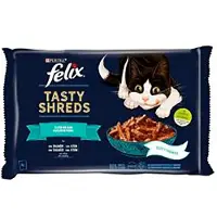 Purina Felix Tasty Shreds Vådfoder Til Katte Med Laks 12x4x80g