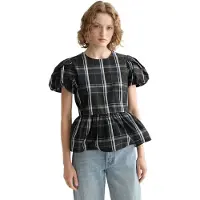Scotch & Soda Cap Taffeta Peplum Kortærmet Bluse