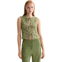Scotch & Soda Bow Closure Structured ærmeløs Bluse