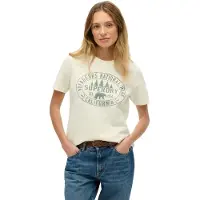 Superdry Superdrytil kvinder. W1011762A Lo-Fi Outdoors afslappet T-shirt off-white (XS), Hvid, Casual, Bomuld, Korte ærmer