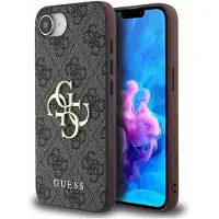 GUESS iPhone 16e/17e 4G Big Metal Logo Hybrid Cover - Brun