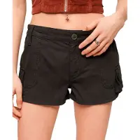 Superdry Superdrytil kvinder. W7110406A Vintage Utility cargo-shorts i vasket sort (M), Casual, Bomuld