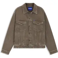 HUGO Regular fit jakke i denim med slidt look