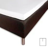 Borås Cotten Kuvertlagen med U-split 210x210 cm - 100% bomuldssatin - Splitlængde 90 cm - Hvidt lagen til topmadras - Cloud satin lagen