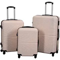 Borg Living Kuffertsæt - 3 stk. - Hardcase rejsekufferter - Nordic nude - Letvægts kufferter