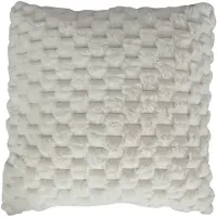 Nordstrand Pyntepude - 45x45 cm - Hvid - Fake fur sofapude - Eksklusiv vaffelstruktur -