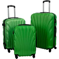Borg Living Kuffertsæt - 3 Stk. Hardcase kufferter - Grøn Musling