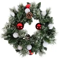 Luca Lighting Julekrans hvid med rød 45 cm inkl. LED med timer - Jack