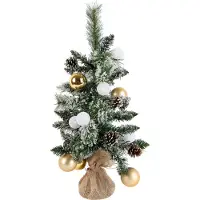 Black Box Trees Juletræ hvidt med guld 60 cm inkl. LED med timer - Jack