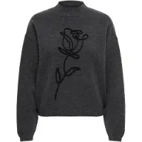 ONLY Pullover 'ONLROSE' mørkegrå / sort