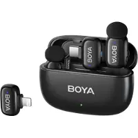 Boya Mikrofony mini 2-01 belaidės 2.4GHz USB-C - juoda
