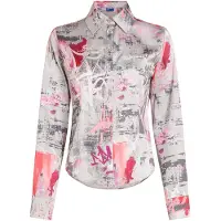 Karl lagerfeld JEANS Bluse grå / basalgrå / pink